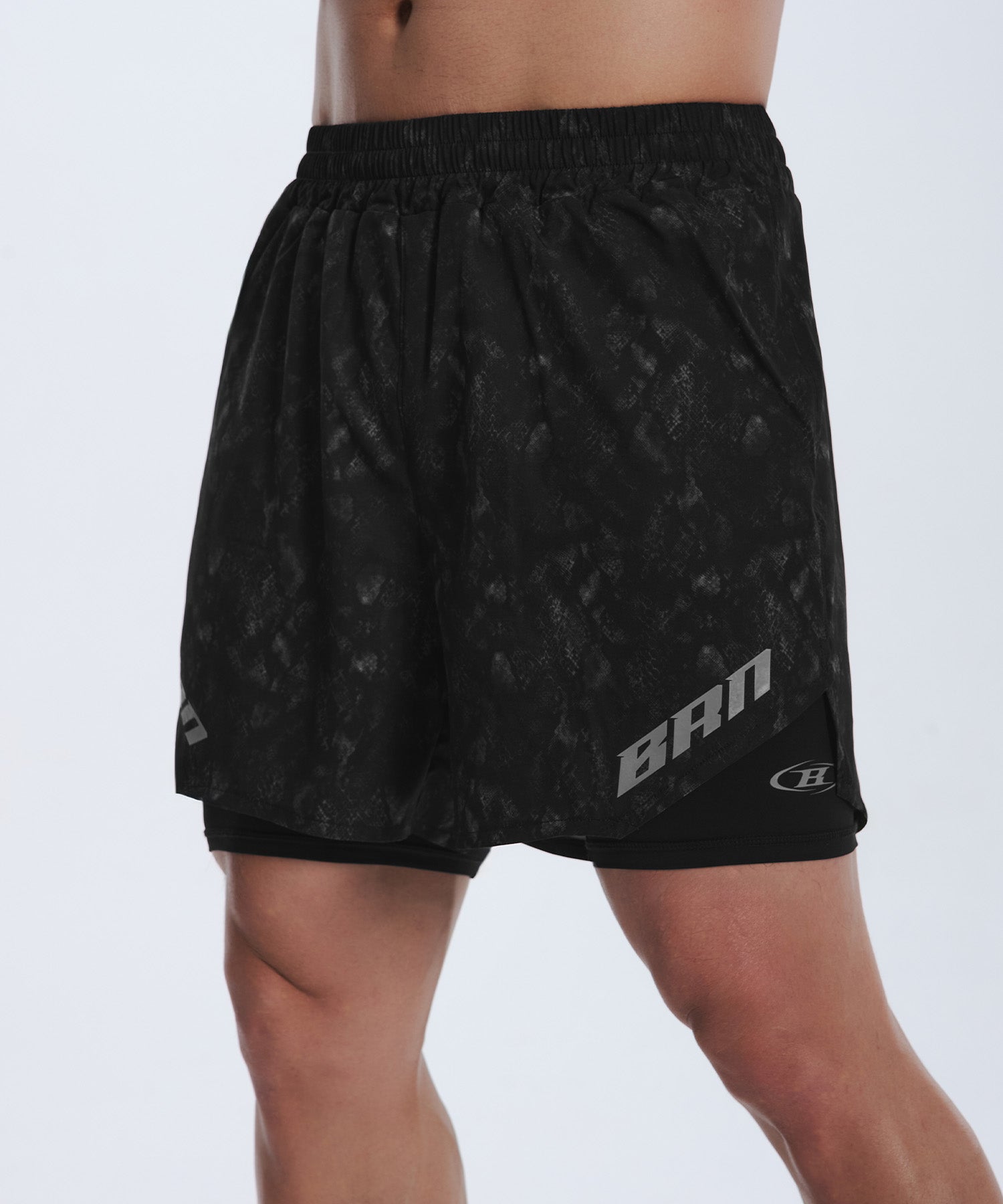 韓国限定】BRN PYTHON PATTERN 2 IN 1 SHORTS [BLACK] – BORNTOWIN