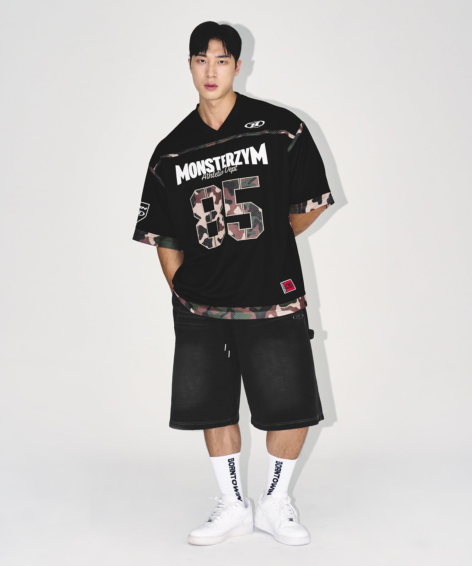 【予約販売：ご注文より1～3週間後に発送予定】MONSTERZYM 85 RUGBY JERSEY [CAMO]