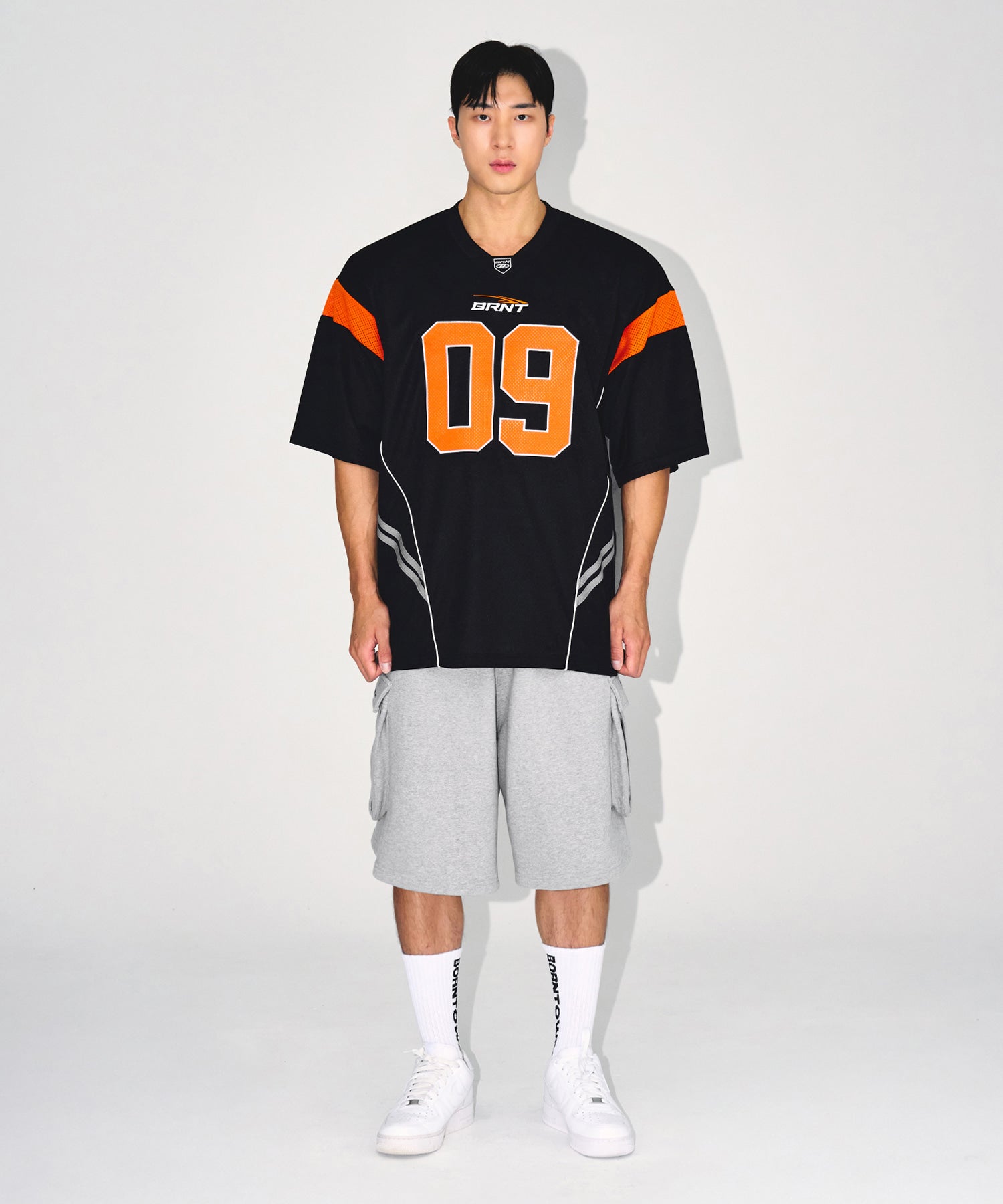 【予約販売：ご注文より1～3週間後に発送予定】09 APPLIQUE RUGBY JERSEY T-SHIRTS [BLACK]