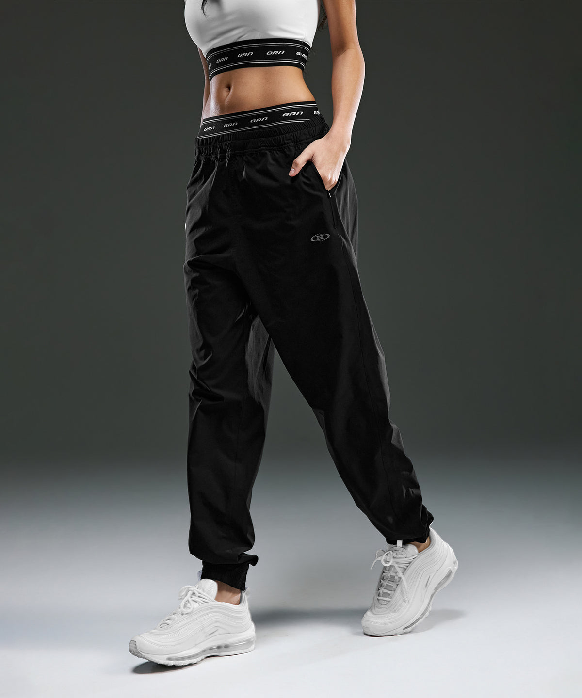 【韓国限定】W STRETCH JOGGER PANTS [BLACK]