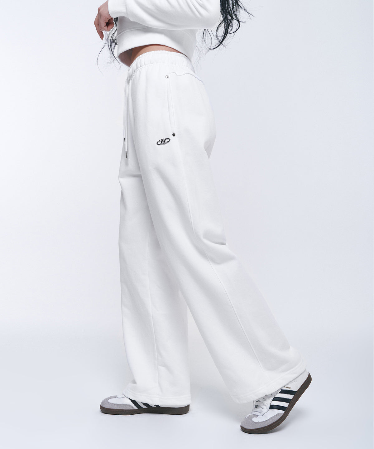 W B PENDANT COTTON SWEAT PANTS [WHITE]