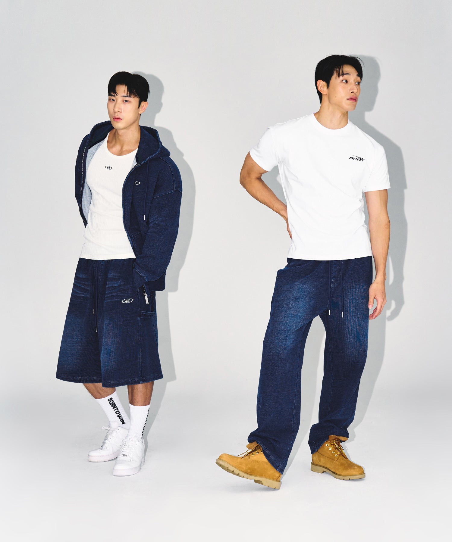 【予約販売：ご注文より1～3週間後に発送予定】DENIM LIKE SWEAT PANTS [MID DENIM]