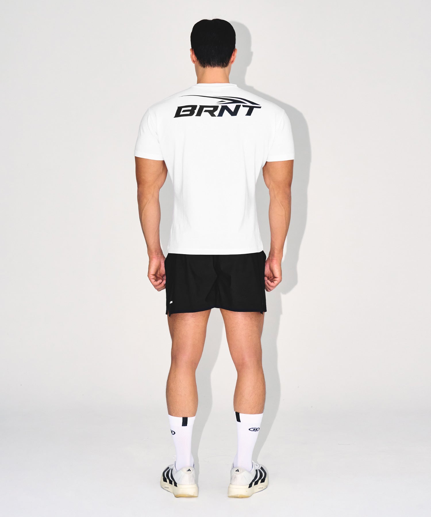 【予約販売：ご注文より1～3週間後に発送予定】BRNT BACK LOGO MUSCLE FIT T-SHIRTS [WHITE]