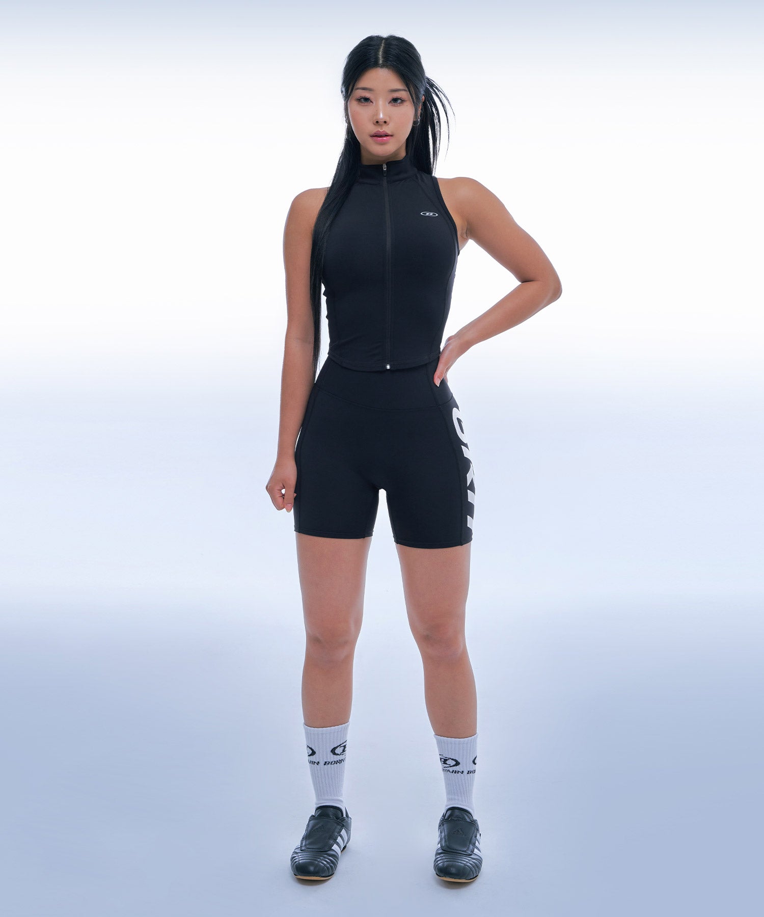 ACTIVE LINE FULL ZIP-UP TANK TOP [BLACK]