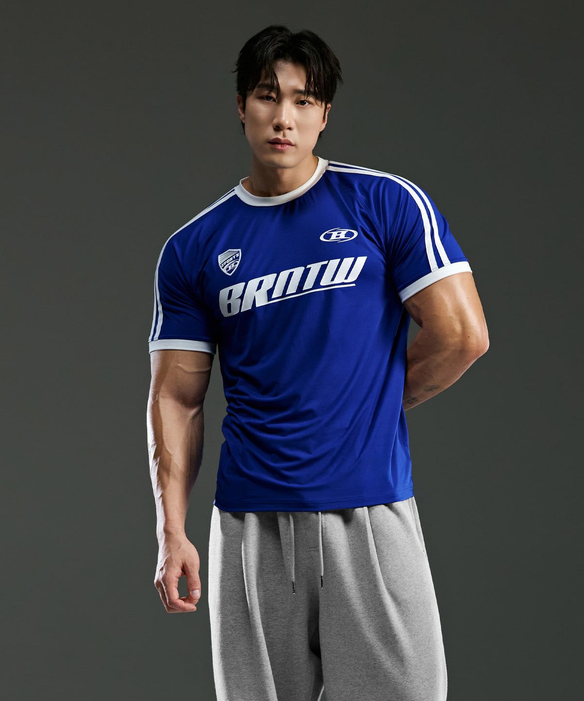 【韓国限定】BRNTW TRACK LINE T-SHIRTS [BLUE]