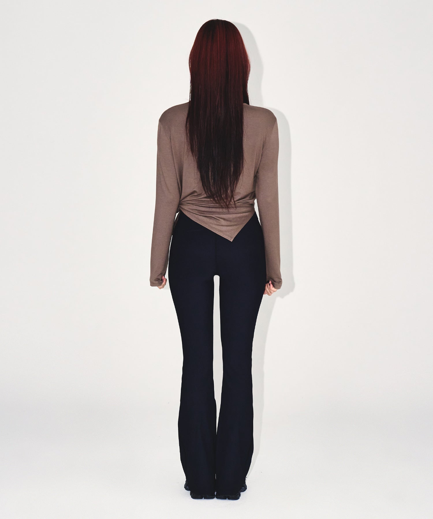 【予約販売：ご注文より1～3週間後に発送予定】W MODAL TIE LONG SLEEVE [BROWN]