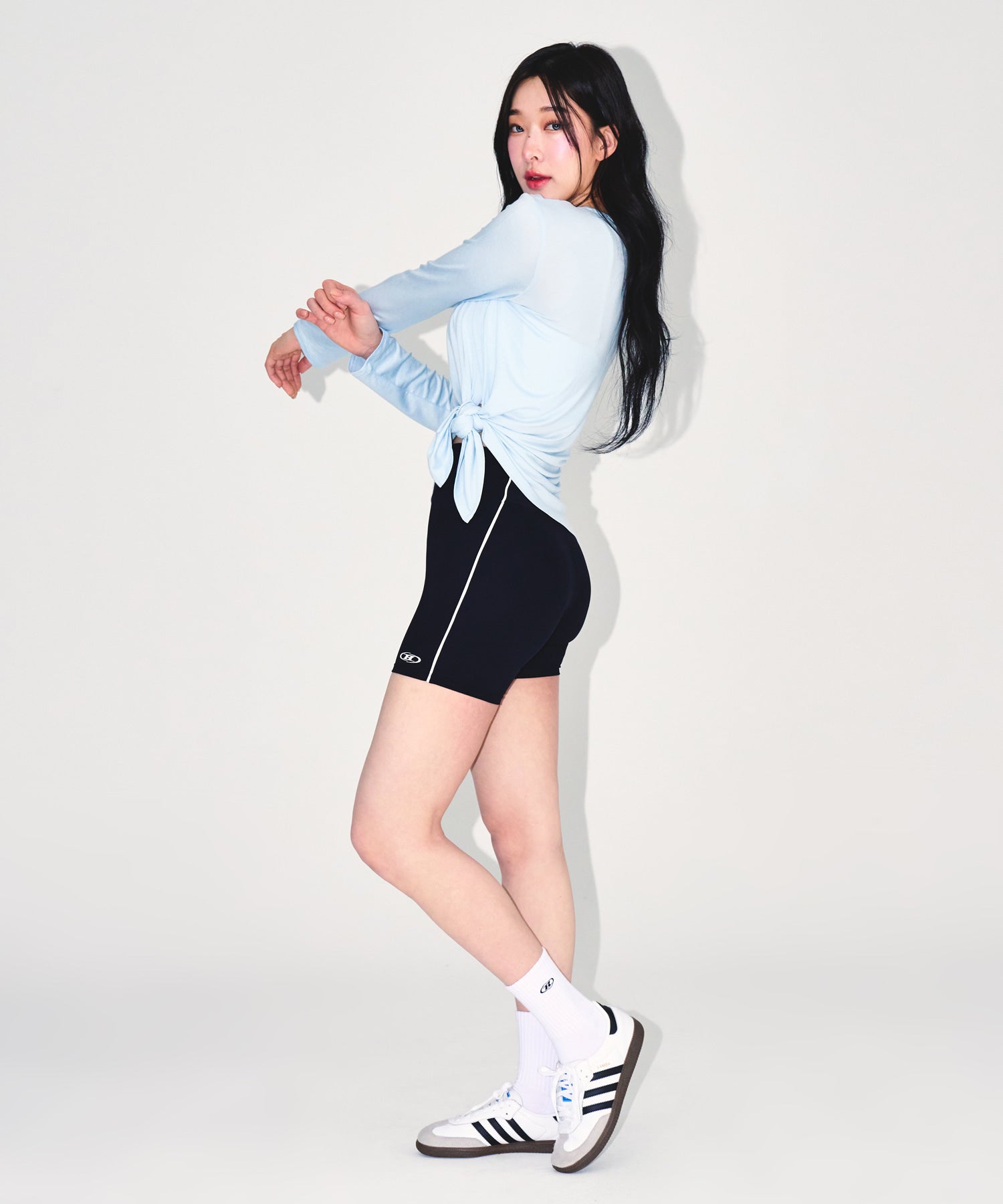 【予約販売：ご注文より1～3週間後に発送予定】W MODAL TIE LONG SLEEVE [SKY BLUE]