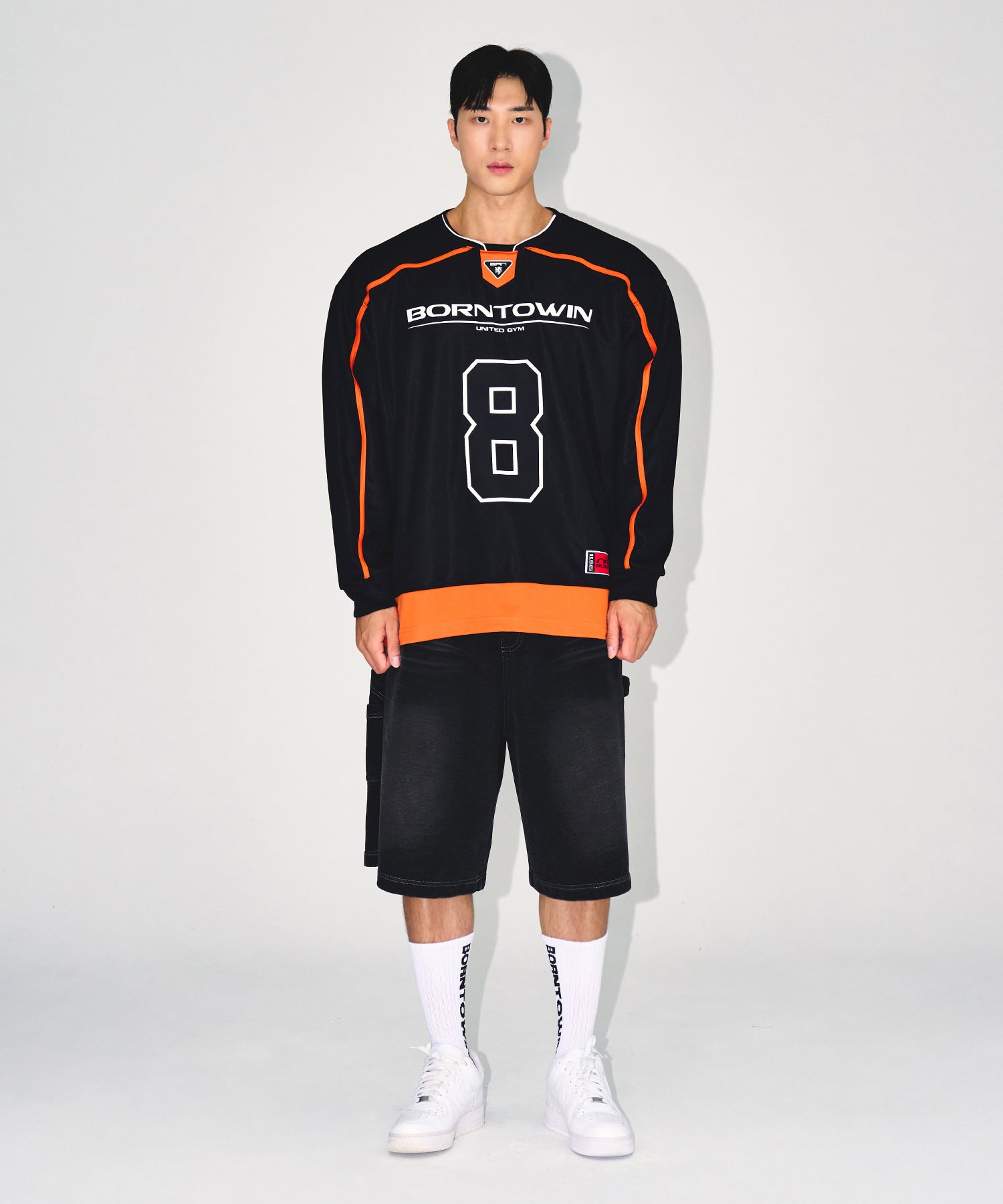 【予約販売：ご注文より1～3週間後に発送予定】LINE TAPING RUGBY LONG SLEEVE [BLACK]
