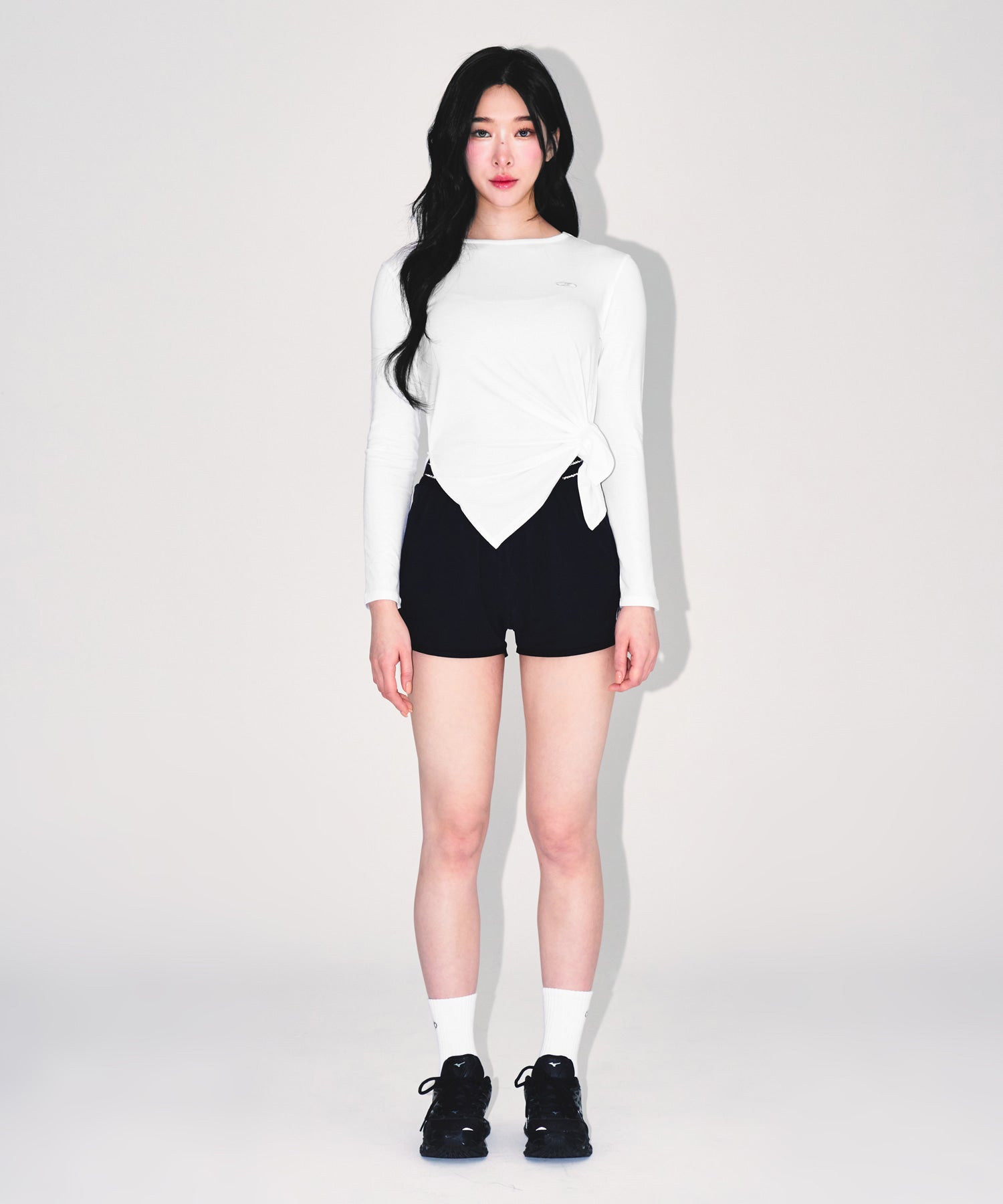 【予約販売：ご注文より1～3週間後に発送予定】W MODAL TIE LONG SLEEVE [WHITE]