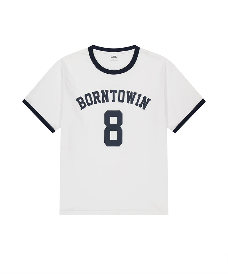 NUMBER RINGER REGULAR FIT T-SHIRTS [WHITE]