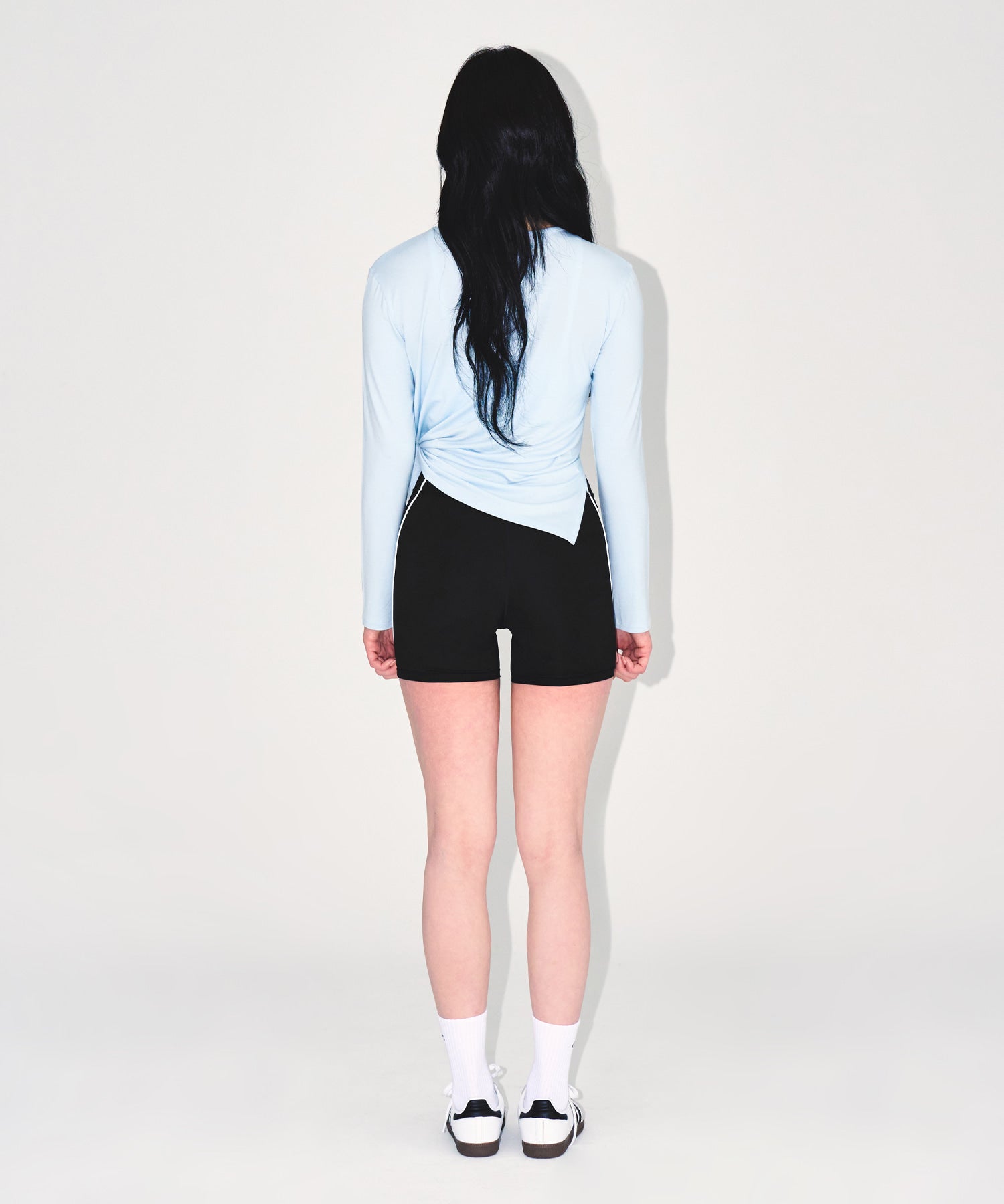 【予約販売：ご注文より1～3週間後に発送予定】W MODAL TIE LONG SLEEVE [SKY BLUE]