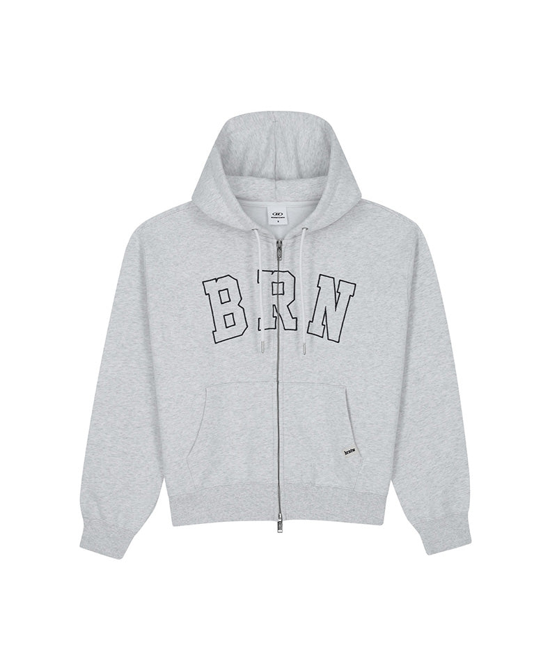 【予約販売：ご注文より1～3週間後に発送予定】W BRN RELAX FIT HOODIE ZIP-UP [WHITE MELANGE]