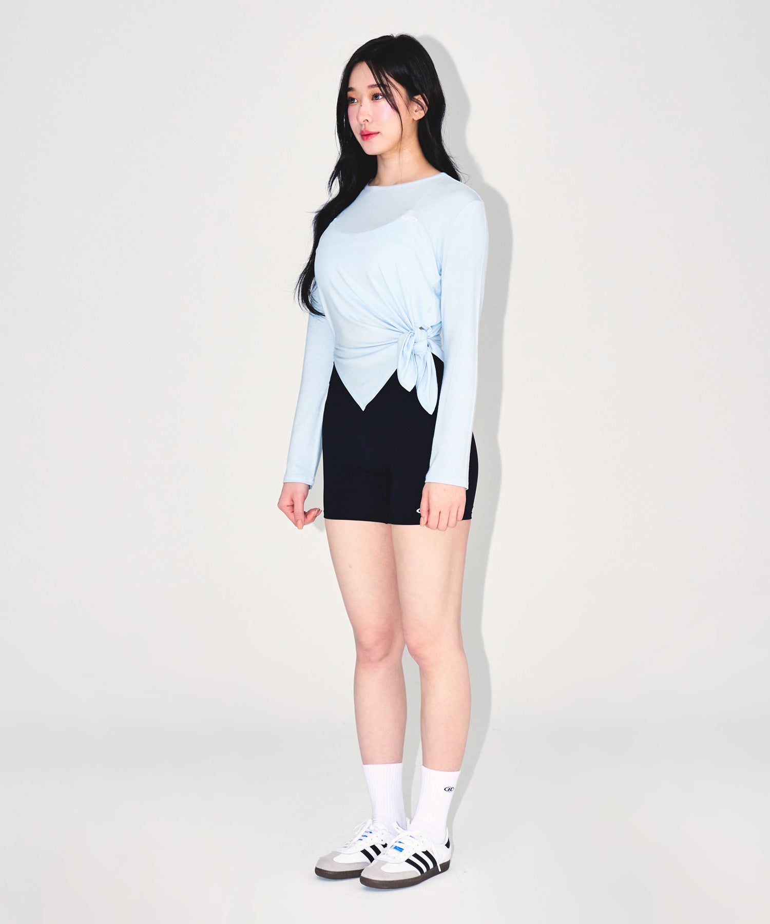 【予約販売：ご注文より1～3週間後に発送予定】W MODAL TIE LONG SLEEVE [SKY BLUE]