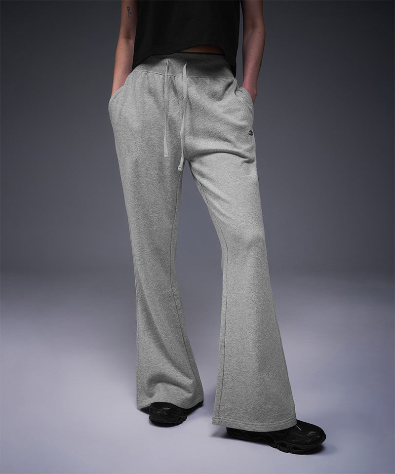 【韓国限定】W SILVER B BOOTS CUT SWEAT PANTS [MELANGE GREY]