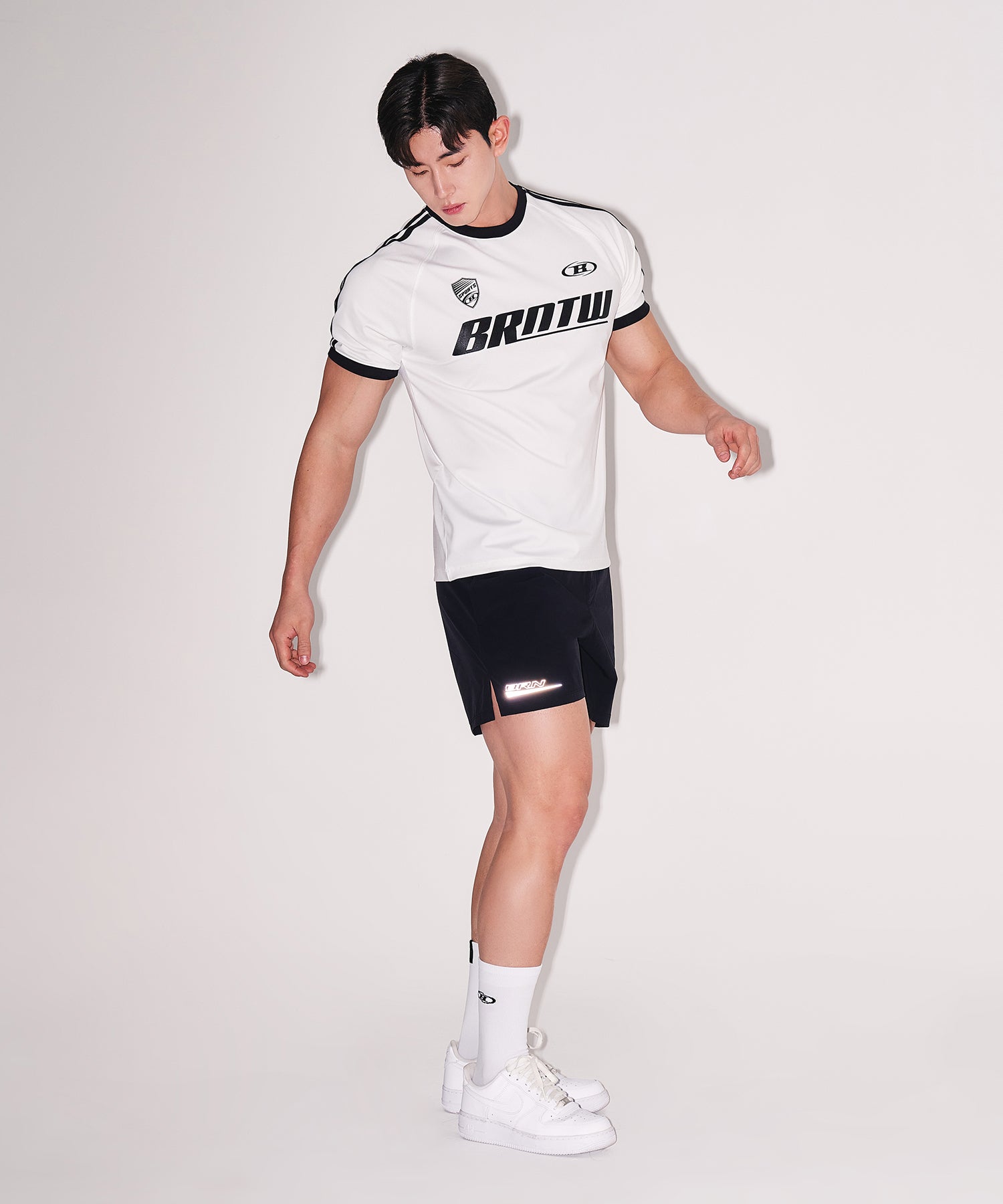 BRNTW TRACK LINE T-SHIRTS [WHITE]
