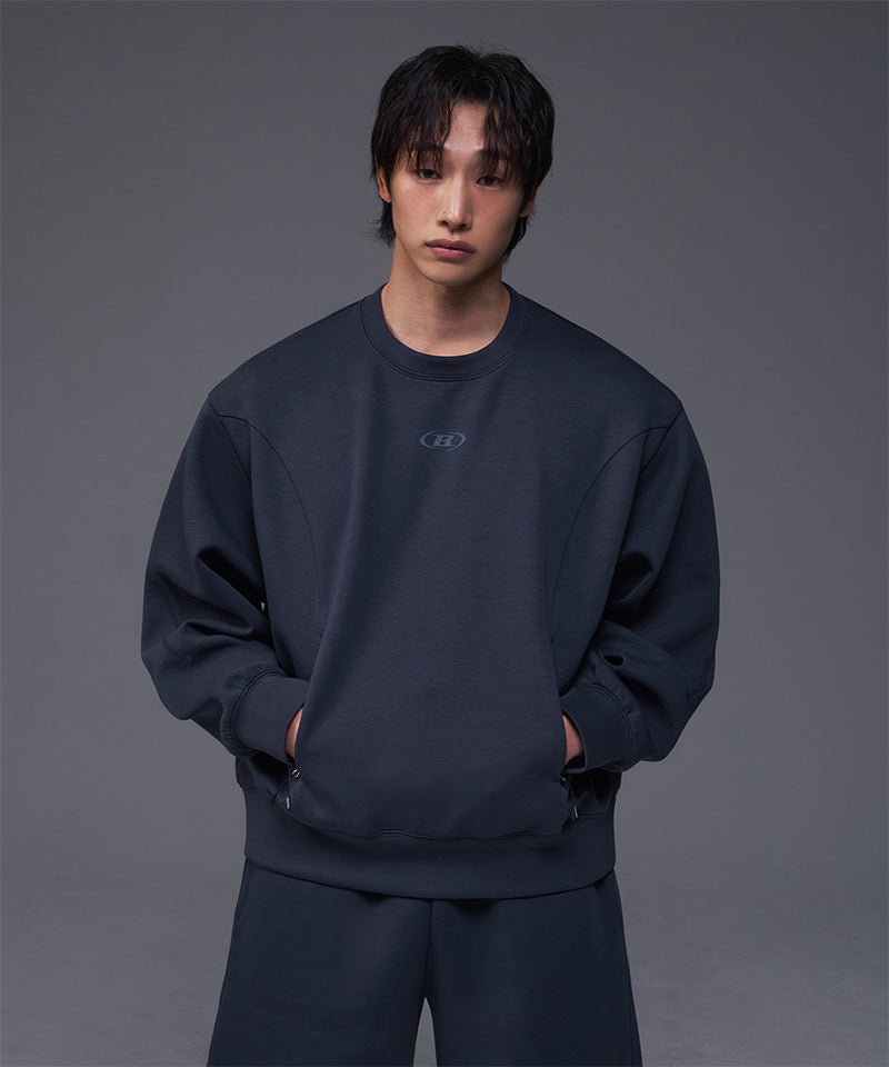 【韓国限定】SYMBOL B TECH CREWNECK [NAVY]