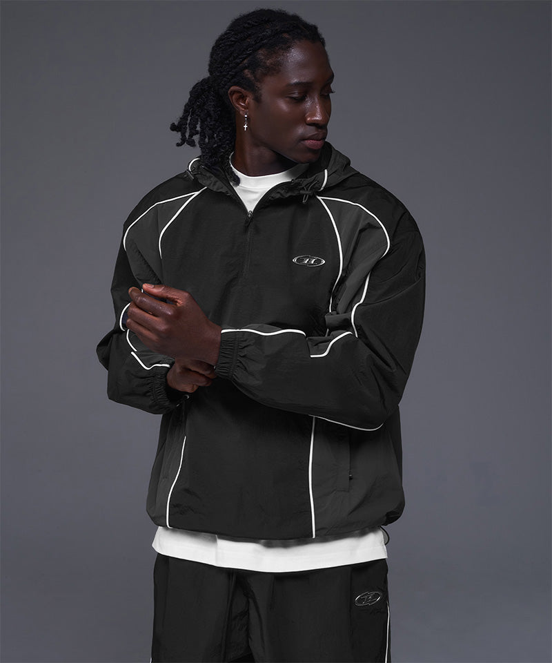 【韓国限定】NYLON BLOCK ANORAK JACKET [BLACK]