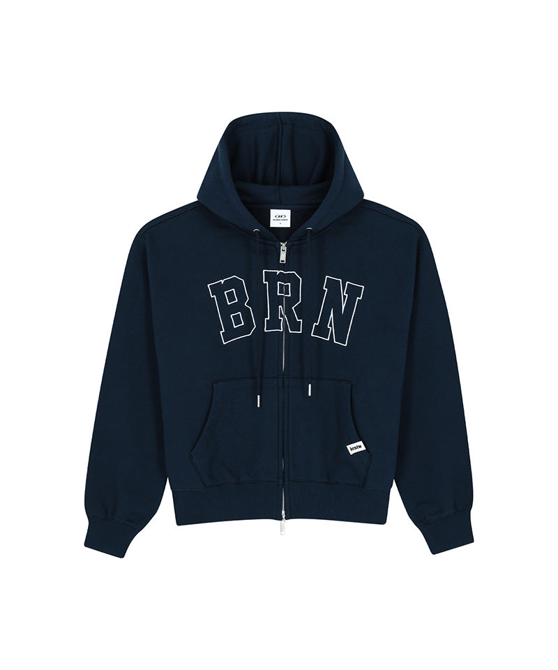 【予約販売：ご注文より1～3週間後に発送予定】W BRN RELAX FIT HOODIE ZIP-UP [NAVY]