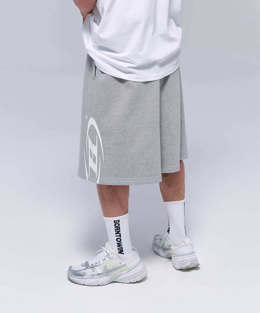SIDE B LOGO HALF PANTS [MELANGE GREY] – BORNTOWIN JAPAN EC-shop
