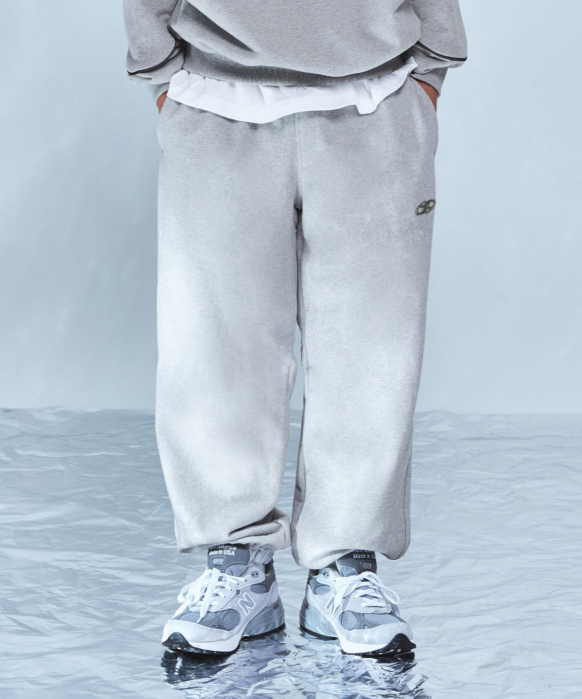 CHROME B JOGGER PANTS [MELANGE GREY]