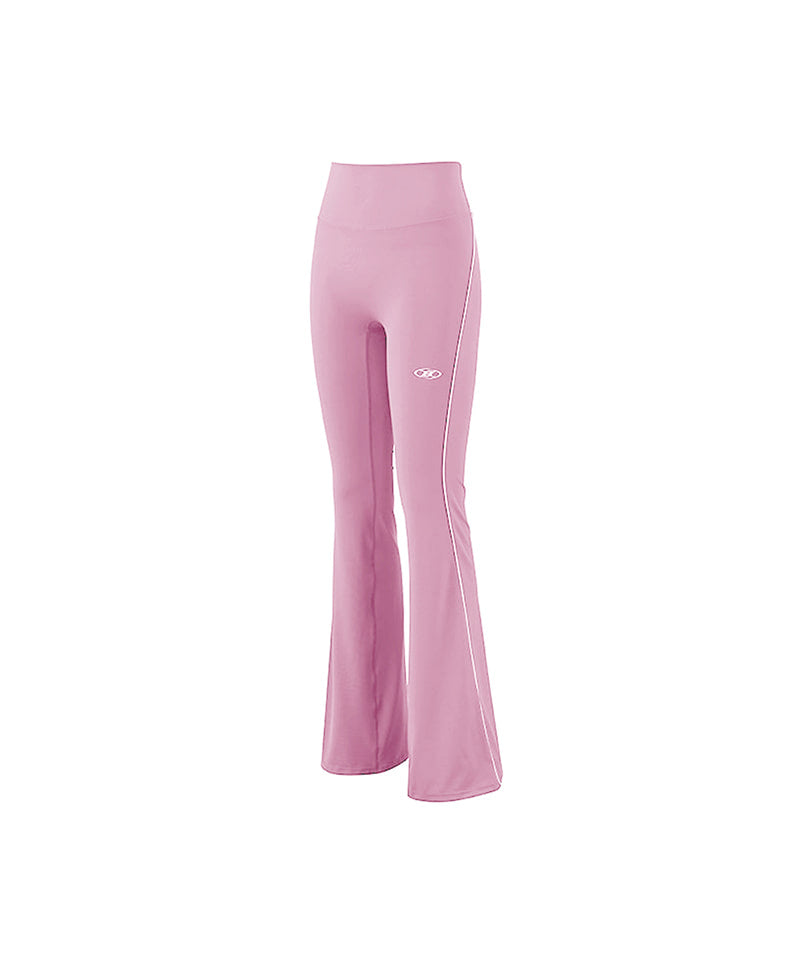 【韓国限定】W SYMBOL B PIPING BOOTS CUT LEGGINGS [PINK]