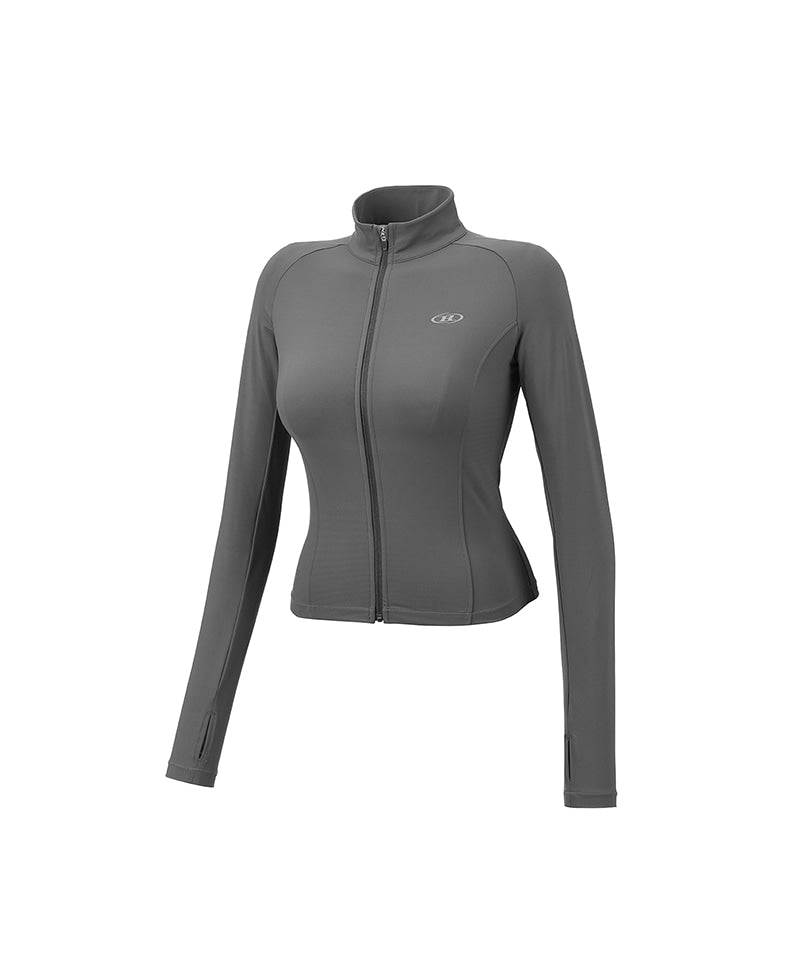 【予約販売：ご注文より1～3週間後に発送予定】W COMPRESSION FULL ZIP UP JACKET [CHARCOAL]