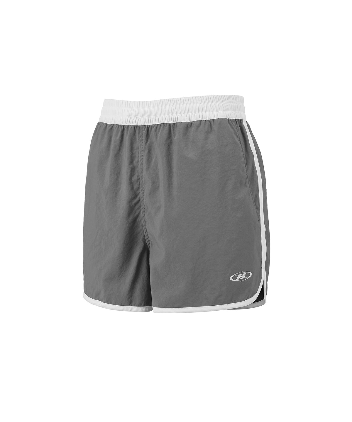 W SYMBOL B NYLON DOLPHIN SHORTS [GREY]