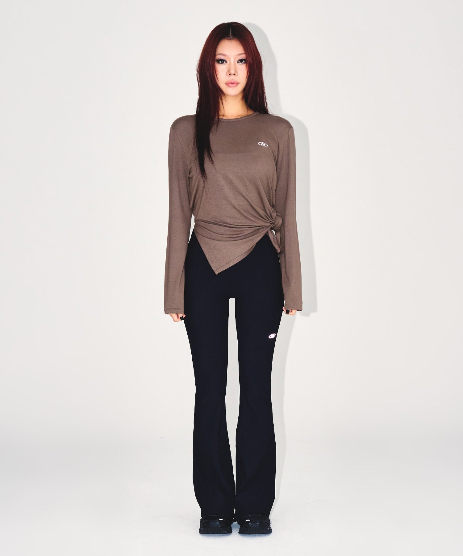 【予約販売：ご注文より1～3週間後に発送予定】W MODAL TIE LONG SLEEVE [BROWN]