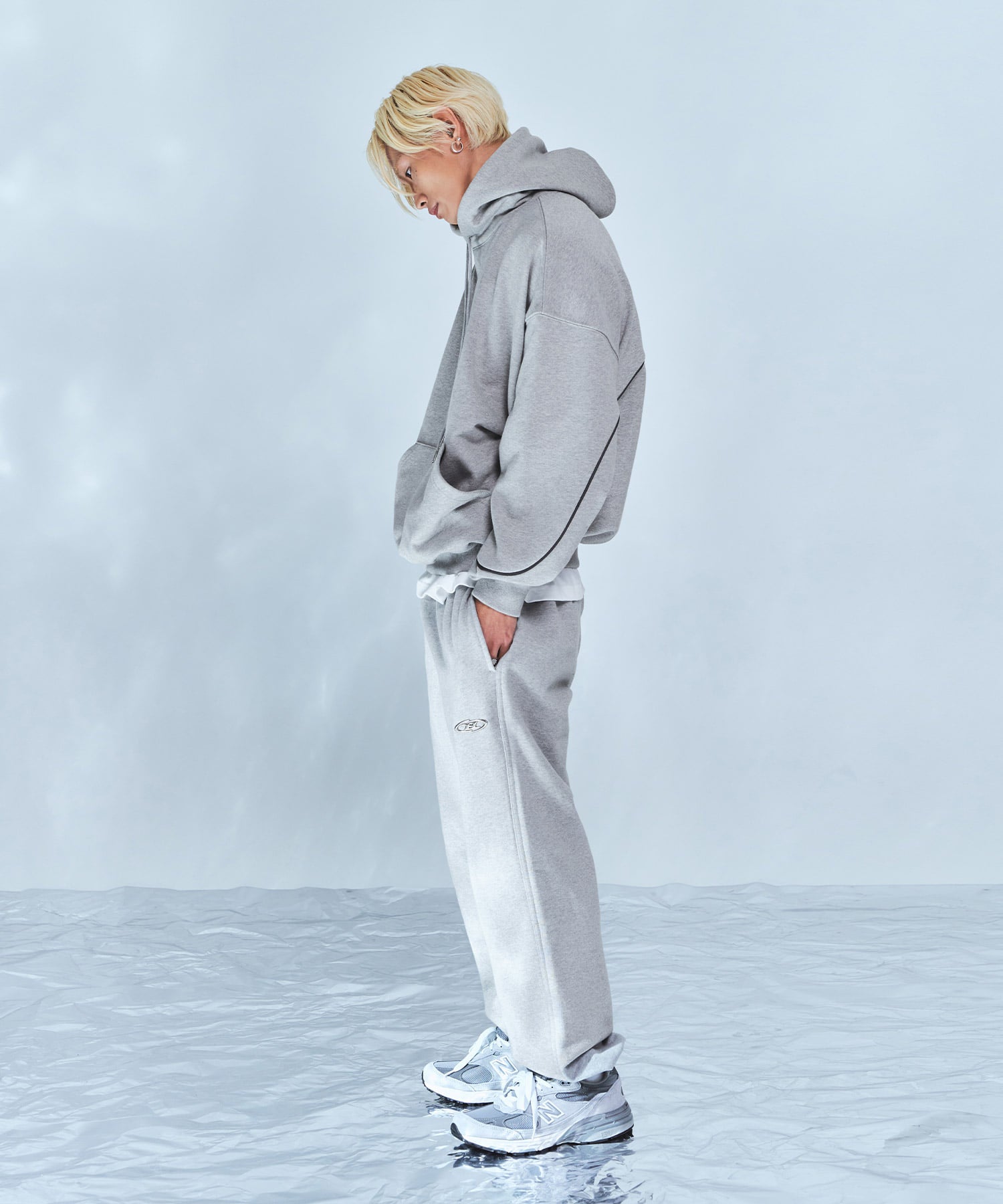 CHROME B JOGGER PANTS [MELANGE GREY]