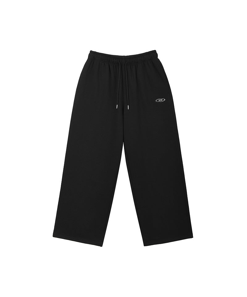 【予約販売：ご注文より1～3週間後に発送予定】CHROME B FLEECE SEMI WIDE PANTS [BLACK]
