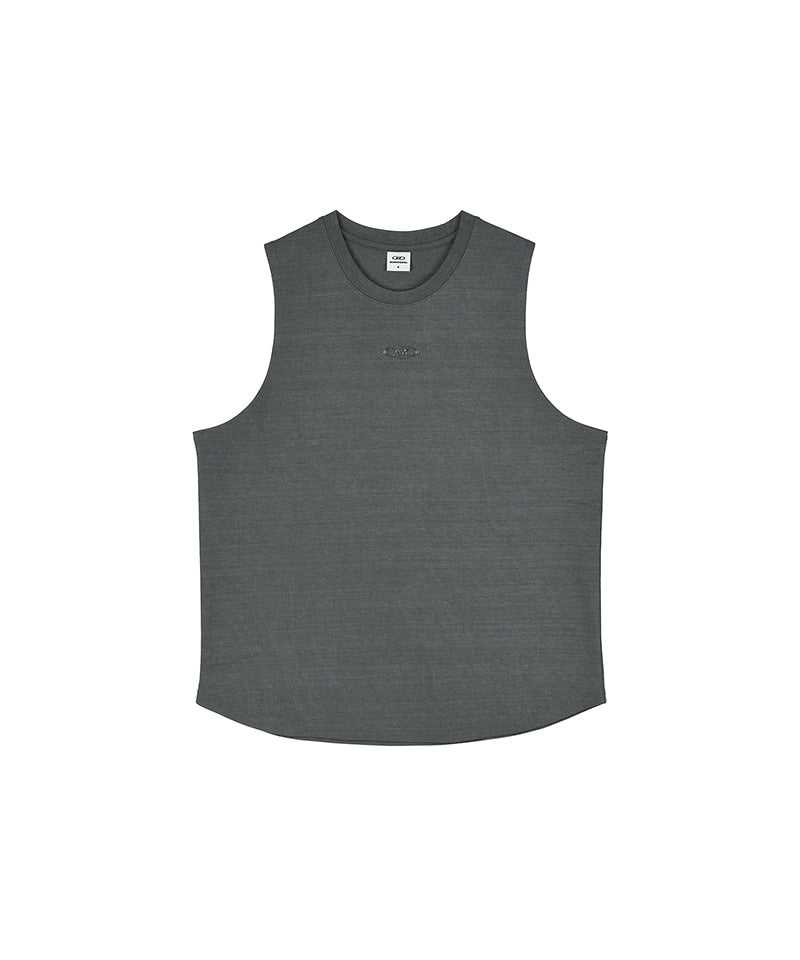 【予約販売：ご注文より1～3週間後に発送予定】SILVER B PIGMENT DYING SLEEVELESS [ASHED GREEN]