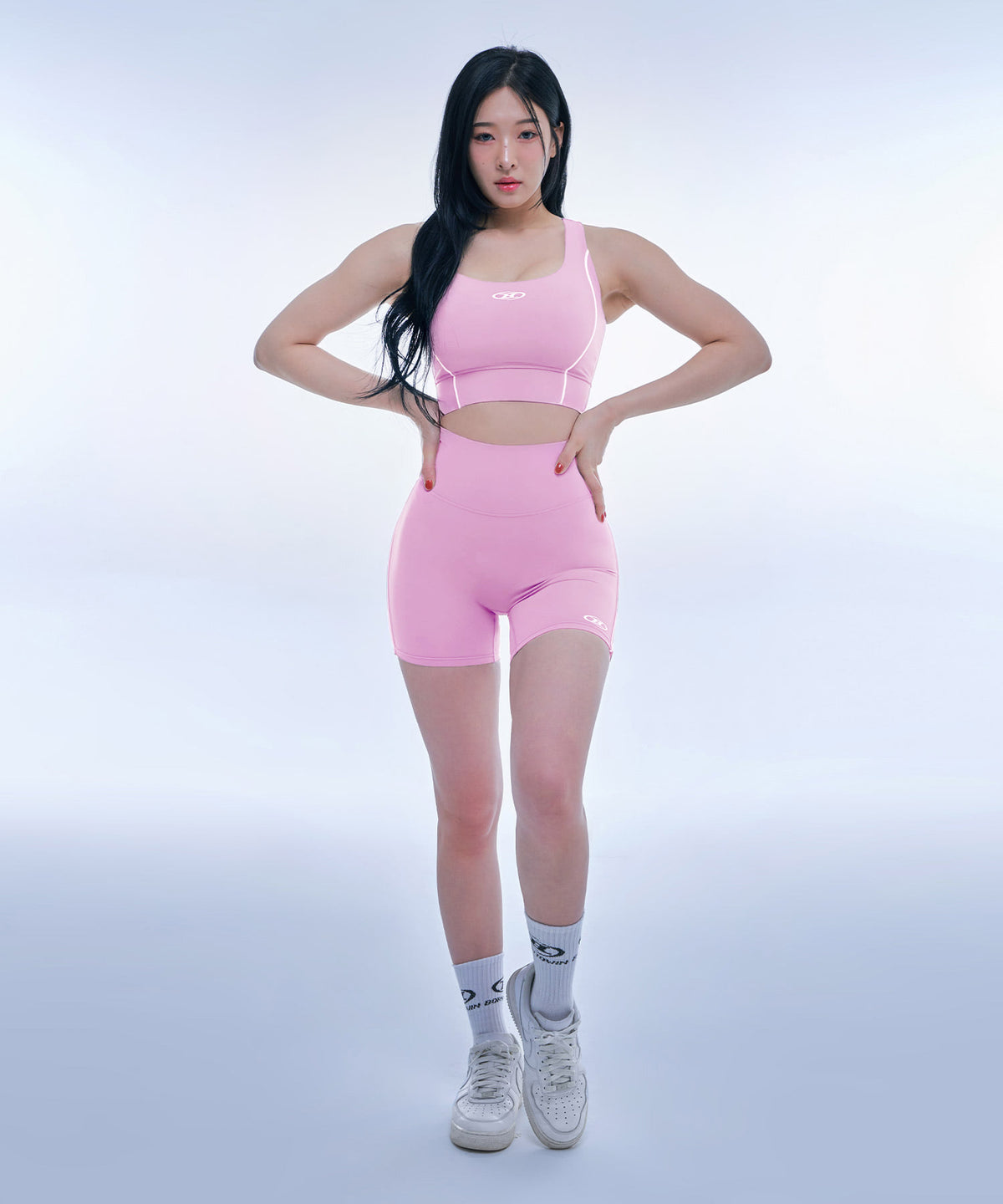 【韓国限定】W SYMBOL B PIPING 3.5 BIKER SHORTS [PINK]