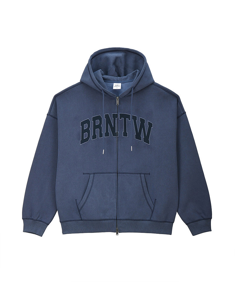 【予約販売：ご注文より1～3週間後に発送予定】PIGMENT DYEING HOODIE ZIP-UP [BLUE]