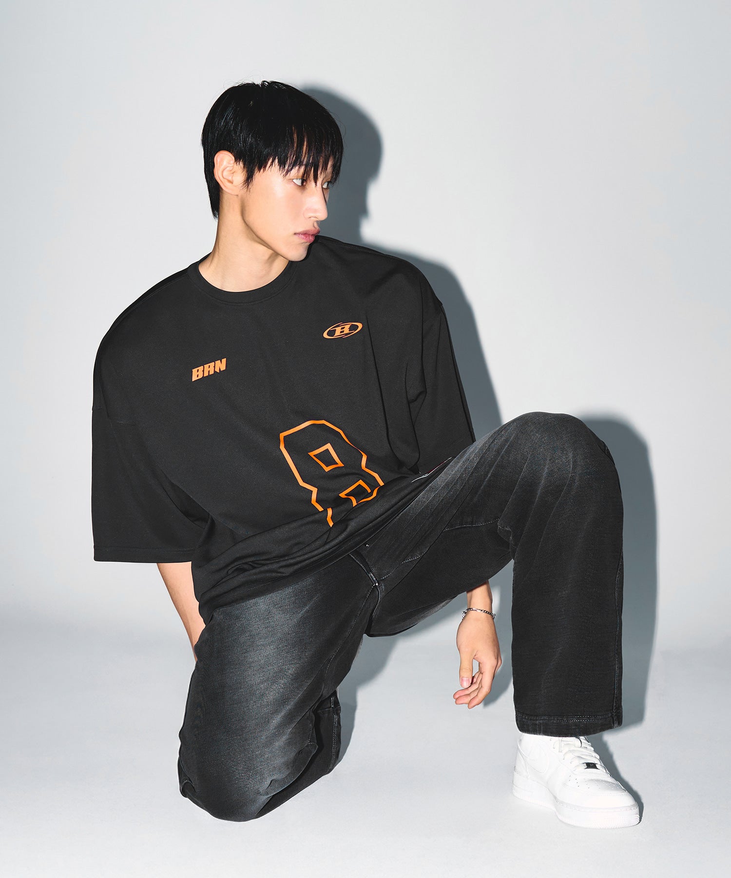 【予約販売：ご注文より1～3週間後に発送予定】BRN COOL MESH EXTRA FIT T-SHIRTS [CHARCOAL]