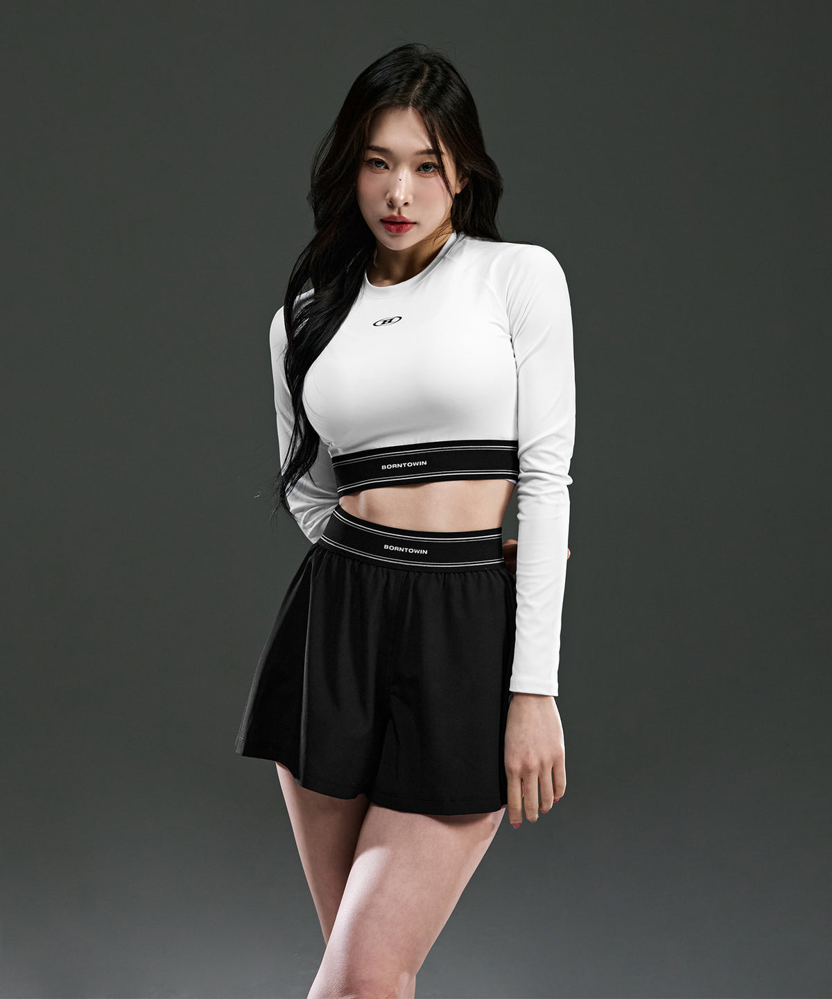 【予約販売：ご注文より1～3週間後に発送予定】W DOUBLE LINE BAND LONG SLEEVE [WHITE]