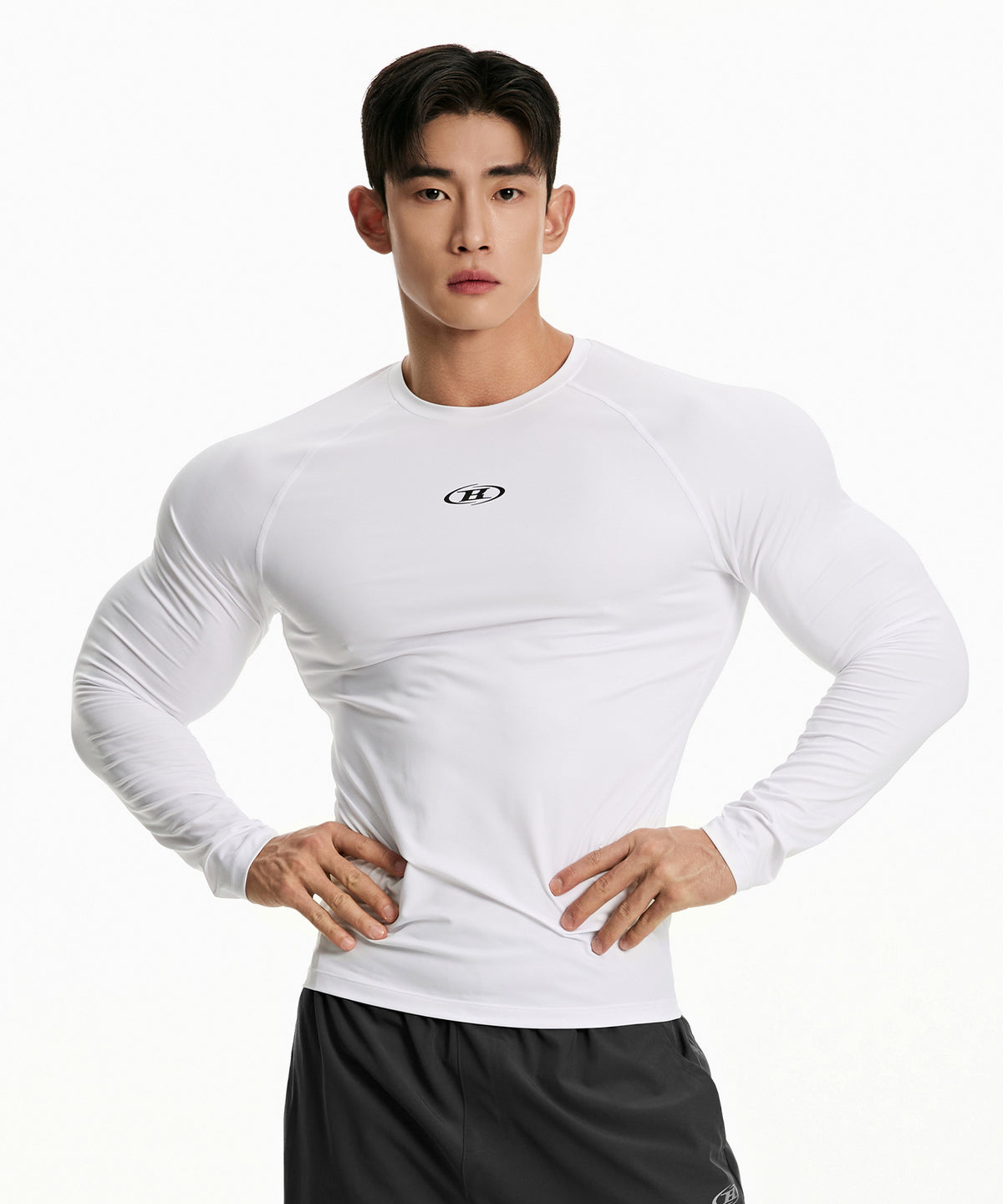 【韓国限定】SYMBOL B COMPRESSION LONG SLEEVE [WHITE]