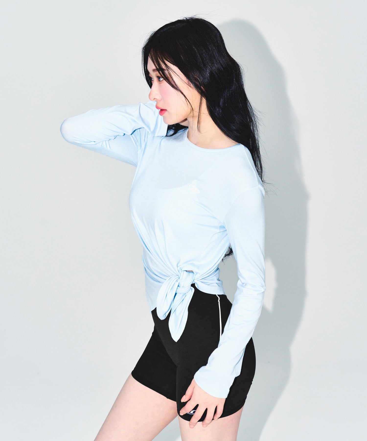 【予約販売：ご注文より1～3週間後に発送予定】W MODAL TIE LONG SLEEVE [SKY BLUE]