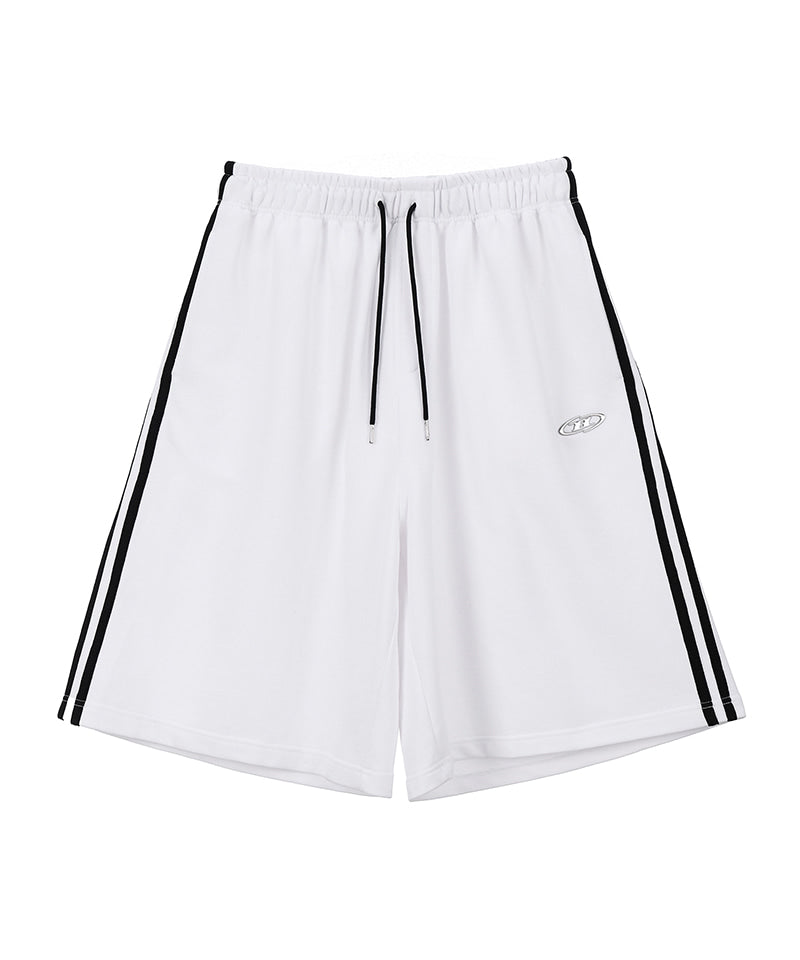 【予約販売：ご注文より1～3週間後に発送予定】CHROME B TRACK LINE BERMUDA PANTS [WHITE]