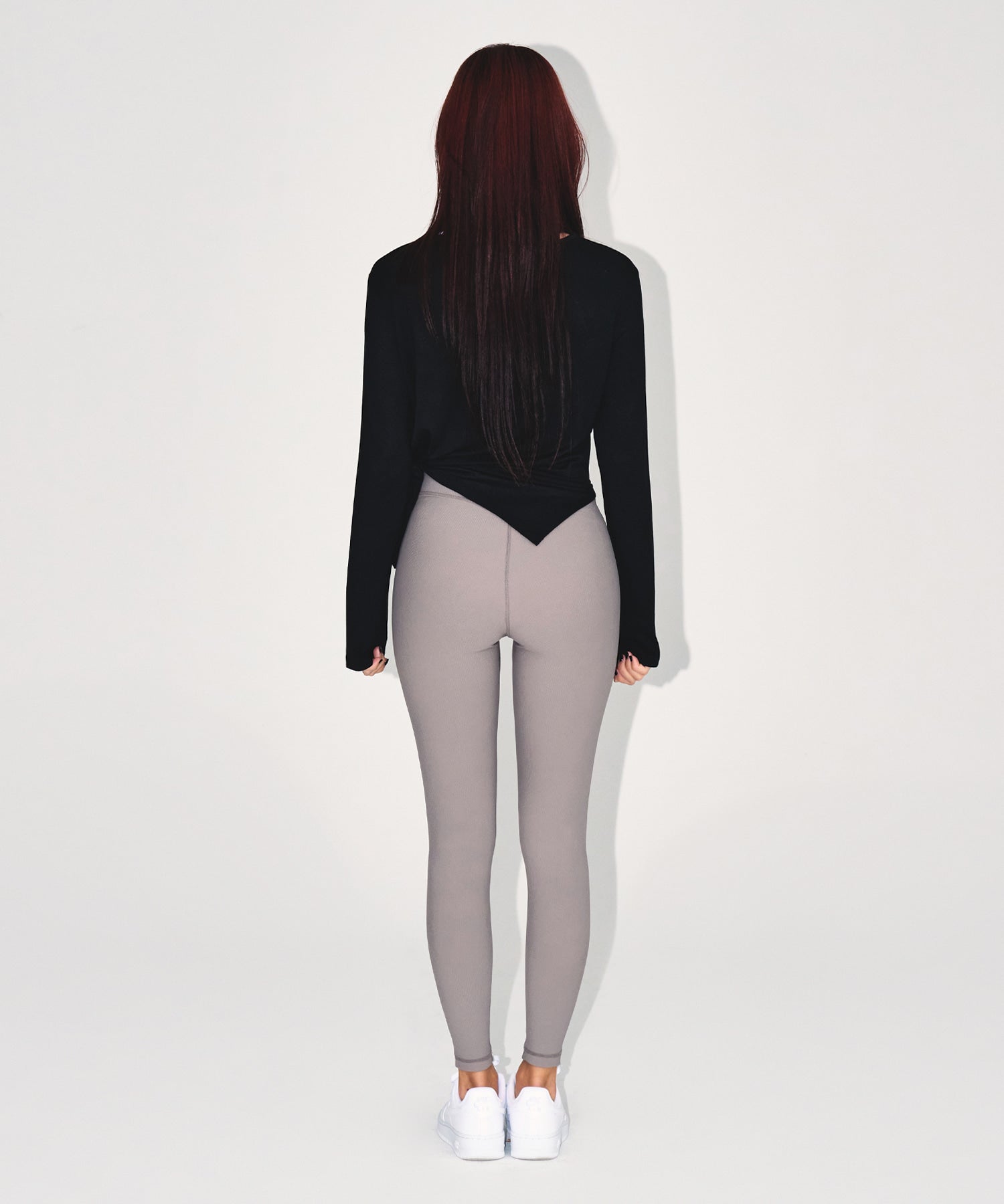 【予約販売：ご注文より1～3週間後に発送予定】W MODAL TIE LONG SLEEVE [BLACK]