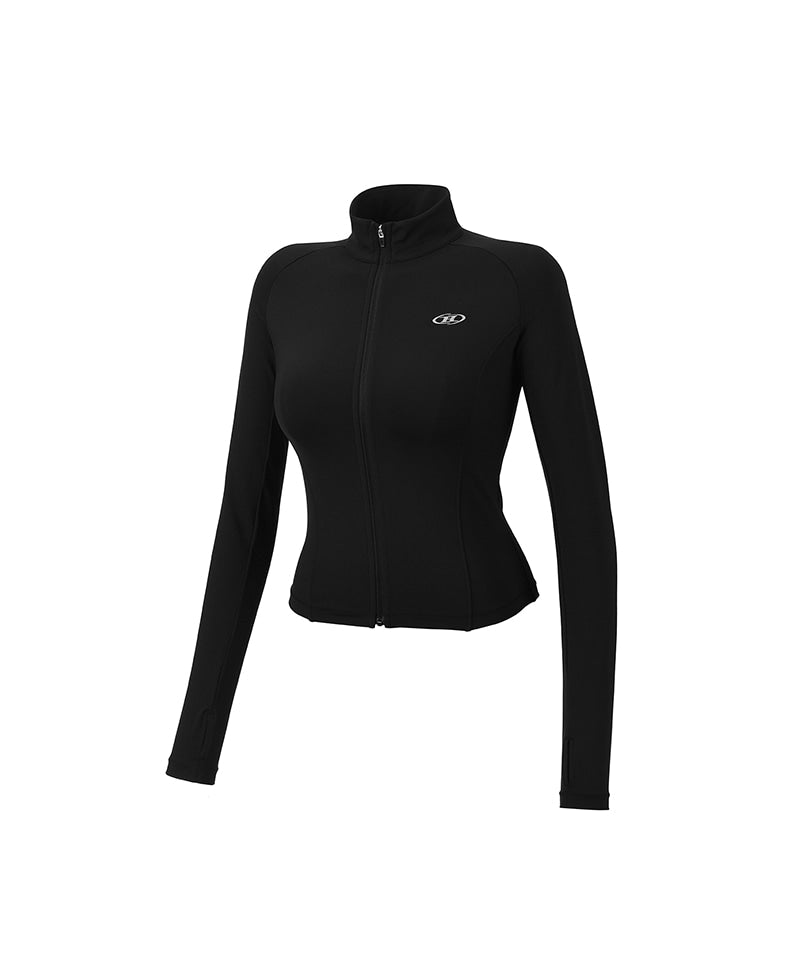 【予約販売：ご注文より1～3週間後に発送予定】W COMPRESSION FULL ZIP UP JACKET [BLACK]