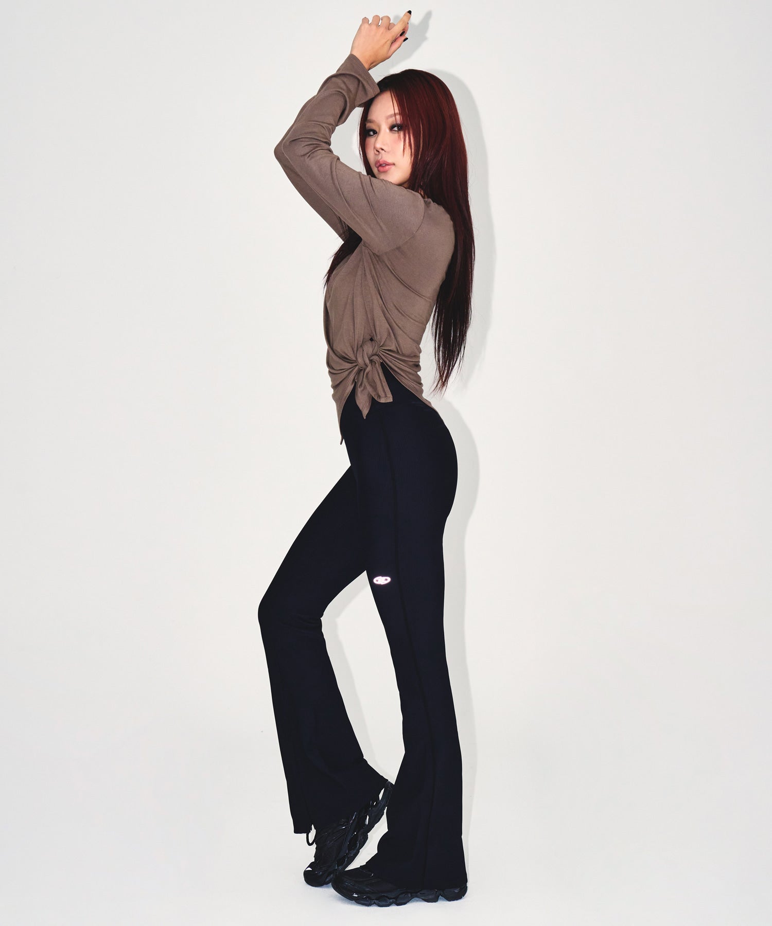 【予約販売：ご注文より1～3週間後に発送予定】W MODAL TIE LONG SLEEVE [BROWN]
