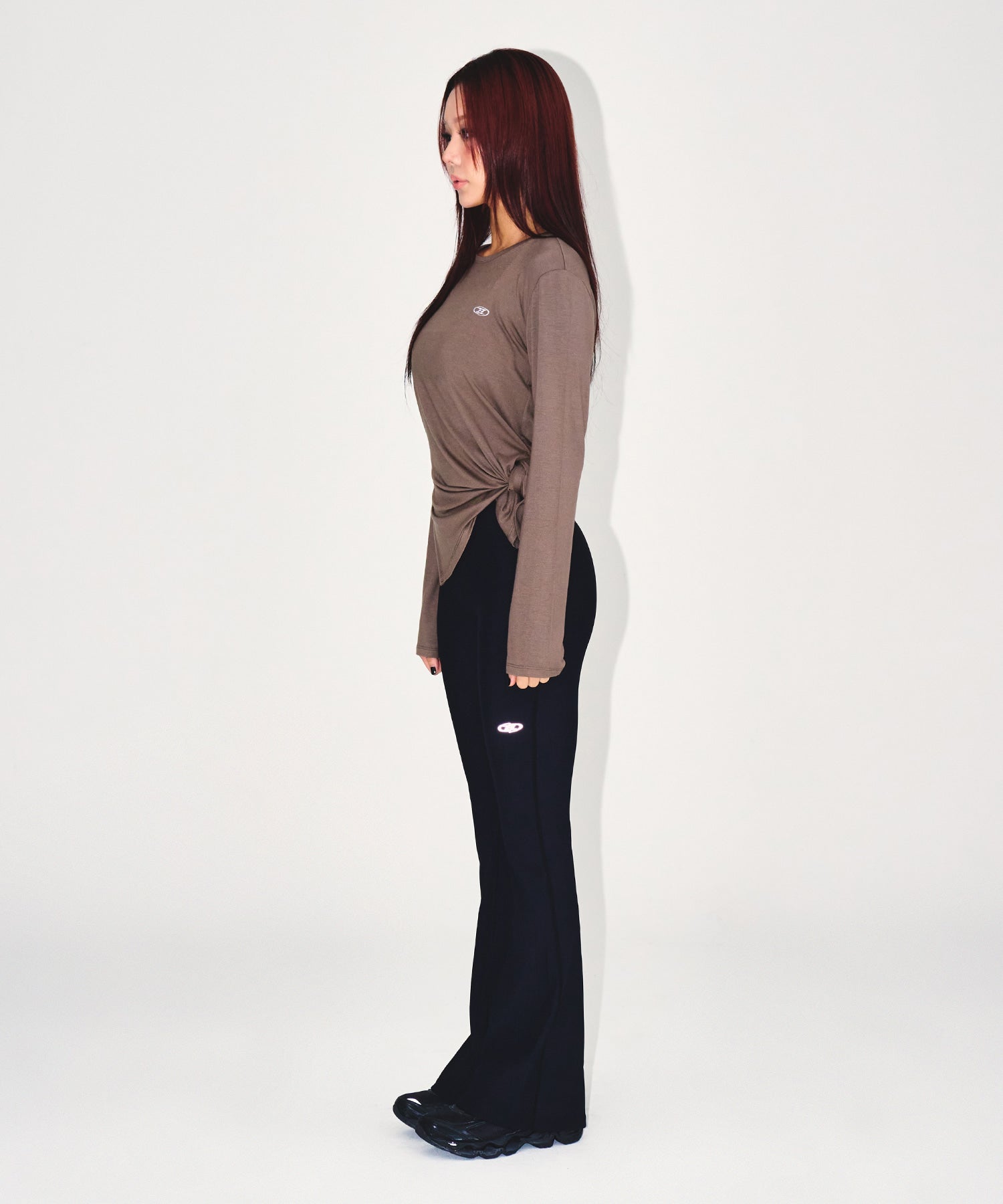 【予約販売：ご注文より1～3週間後に発送予定】W MODAL TIE LONG SLEEVE [BROWN]