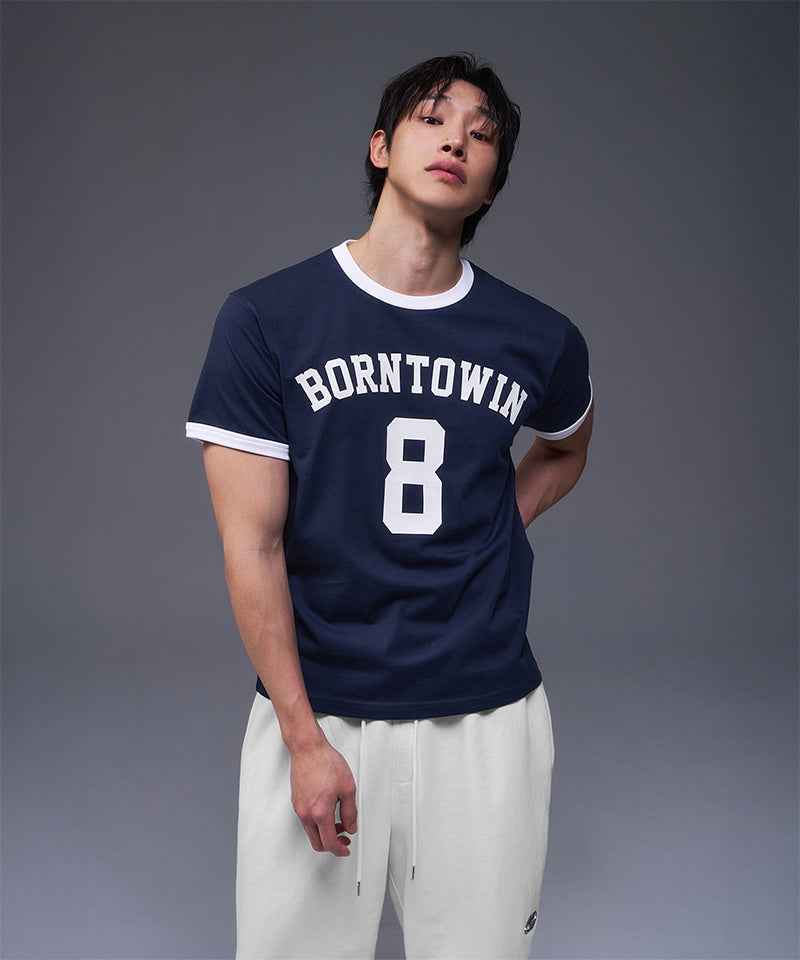 NUMBER RINGER REGULAR FIT T-SHIRTS [NAVY]