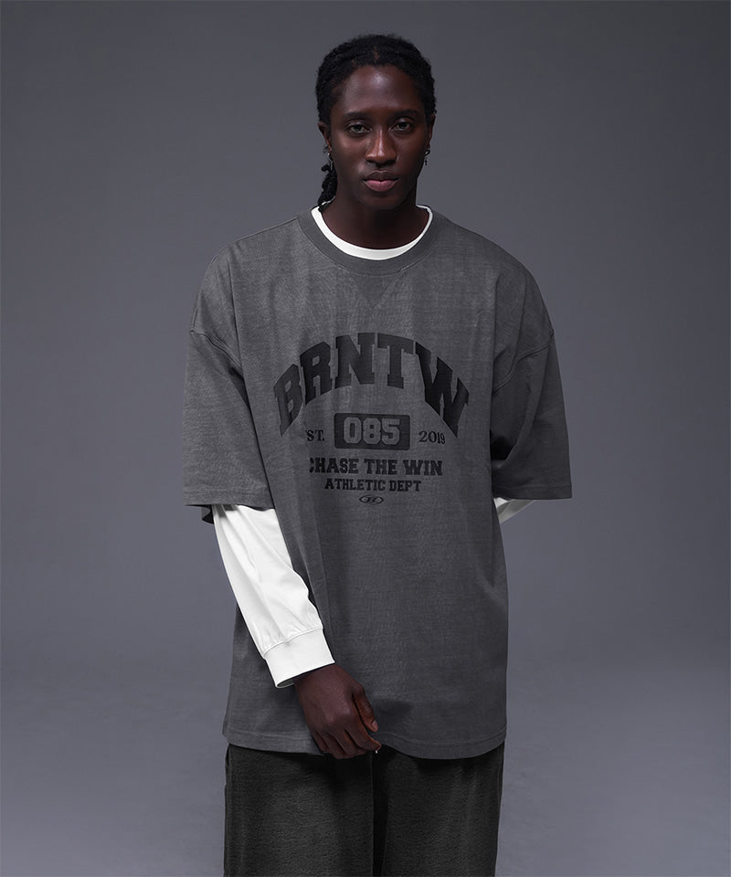 【韓国限定】BRNTW PIGMENT EXTRA FIT T-SHIRTS [CHARCOAL]