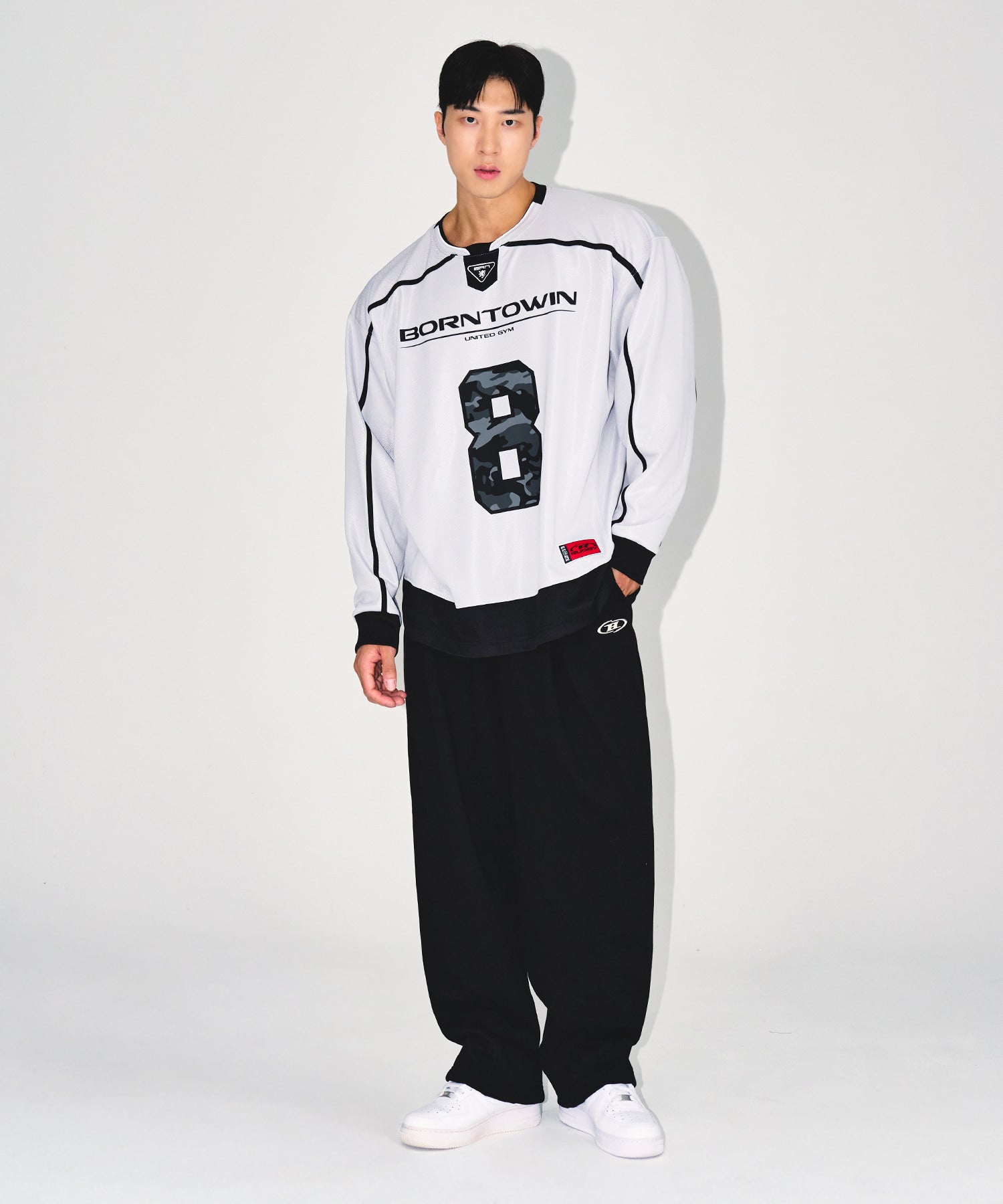 【予約販売：ご注文より1～3週間後に発送予定】LINE TAPING RUGBY LONG SLEEVE [SILVER]