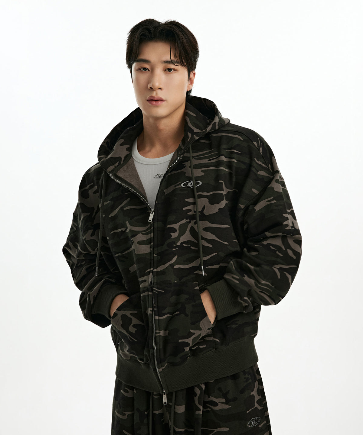 CHROME B HOODIE ZIP-UP [CAMO]