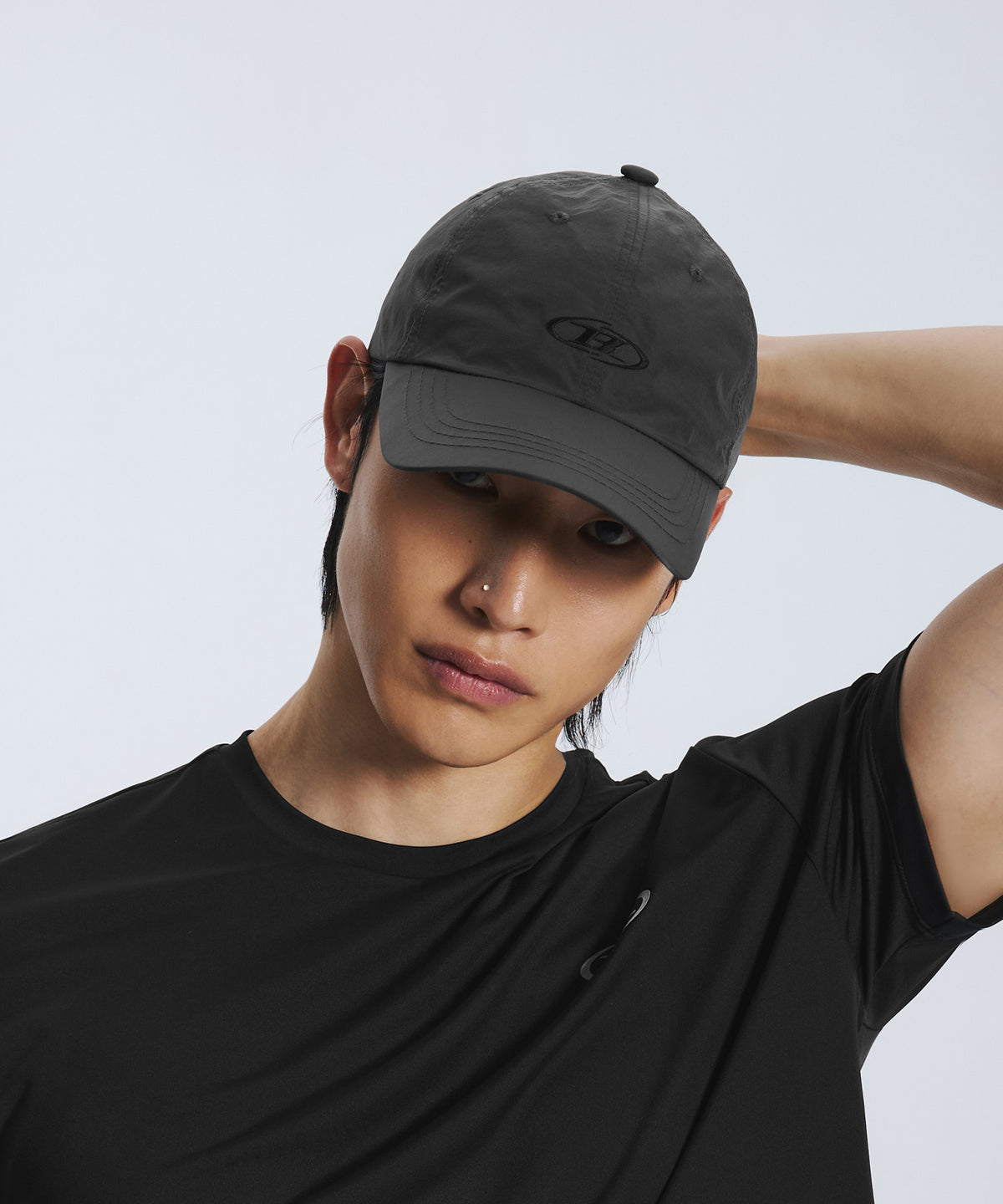 【韓国限定】SYMBOL B NYLON BALL CAP [CHARCOAL]