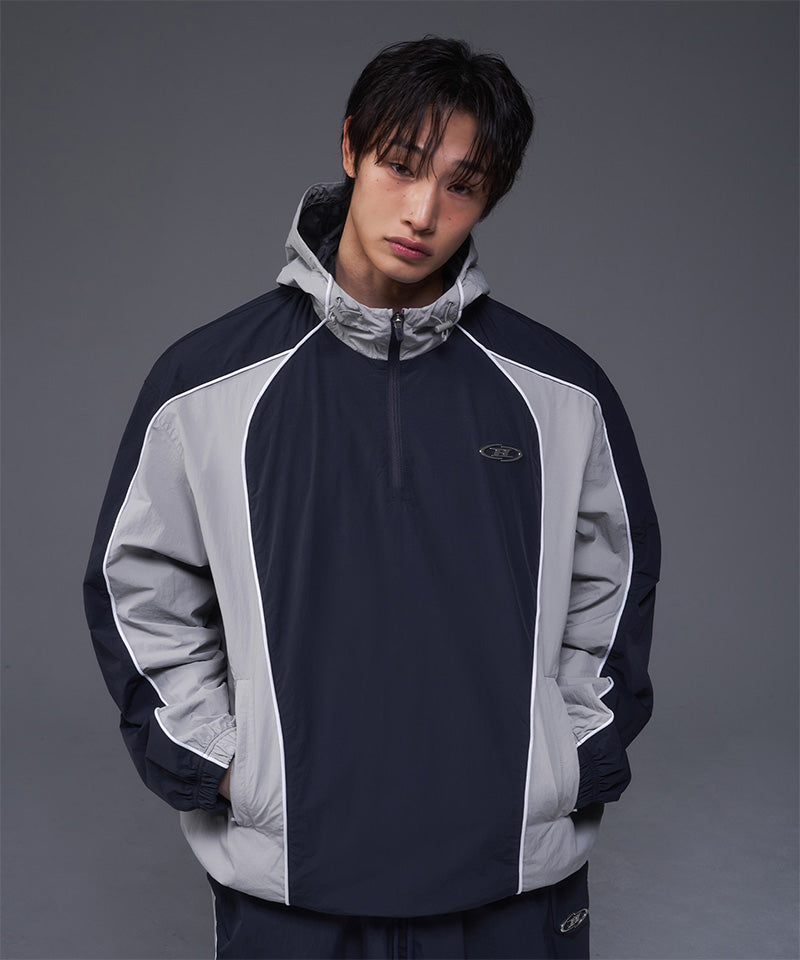 【韓国限定】NYLON BLOCK ANORAK JACKET [NAVY]