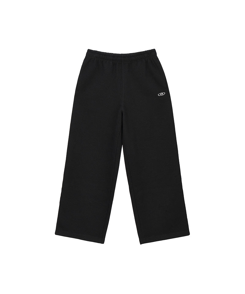 【予約販売：ご注文より1～3週間後に発送予定】W KNIT LIKE SEMI WIDE PANTS [BLACK]