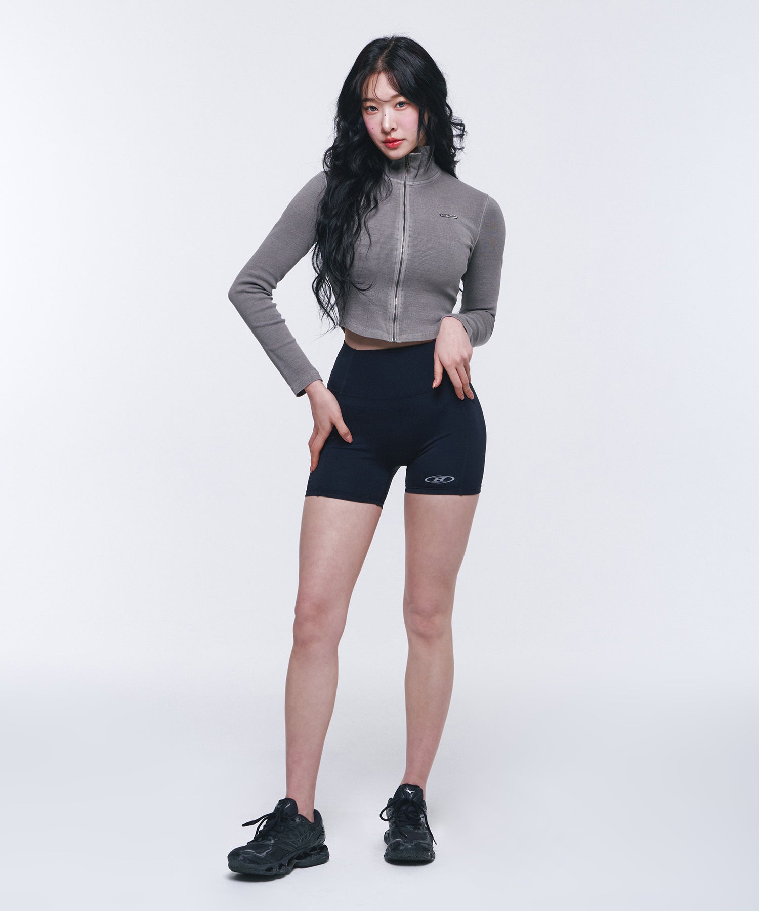W PIGMENT RIBBED ZIP-UP [DARK BEIGE]